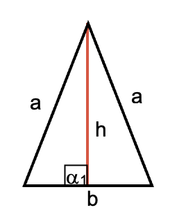 Imagen de un área de un triángulo isósceles