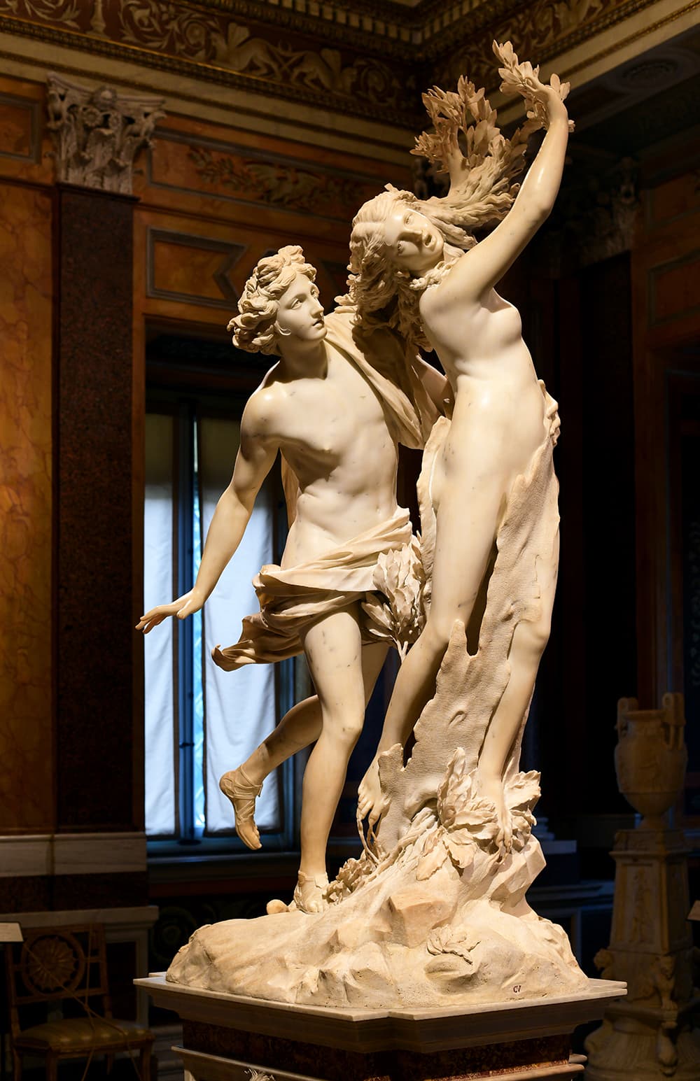 Apolo y Dafne, 1622, escultura del artista barroco Giovanni Bernini.