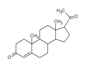 Figura 3. Estructura química esteroide (Progesterona - hormona sexual)