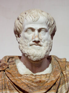 Busto de Aristóteles realziado en mármol.