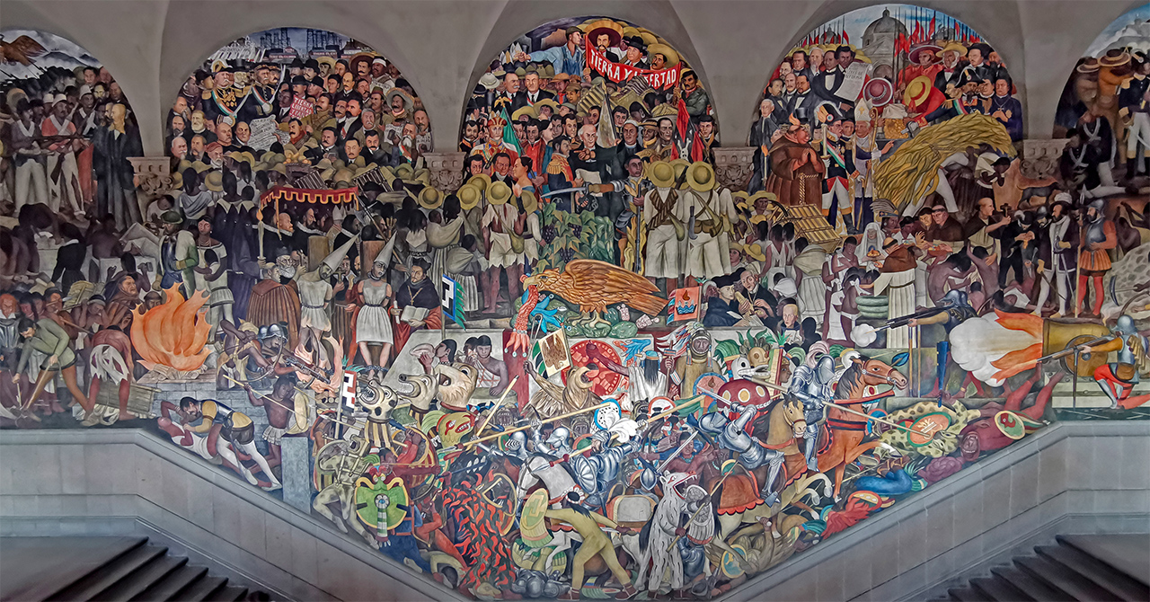 Epopeya del pueblo mexicano, forma parte de la serie de murales realizados por Diego Rivera en el Palacio Nacional de México.