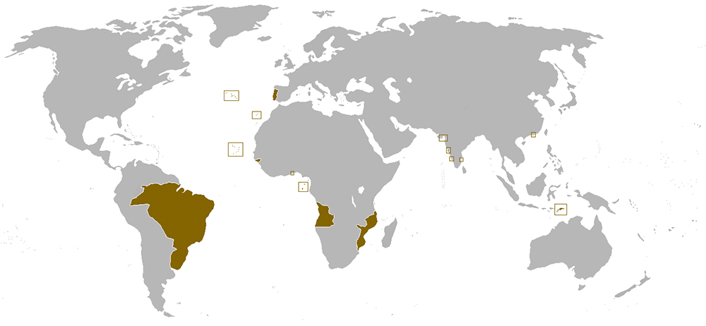 Posesiones del Reino Unido de Portugal, Brasil y Algarve entre 1815 y 1822.