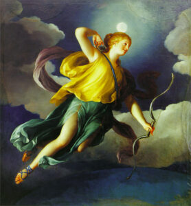 Artemisa como diosa de la noche, pintura de Anton Raphael Mengs.