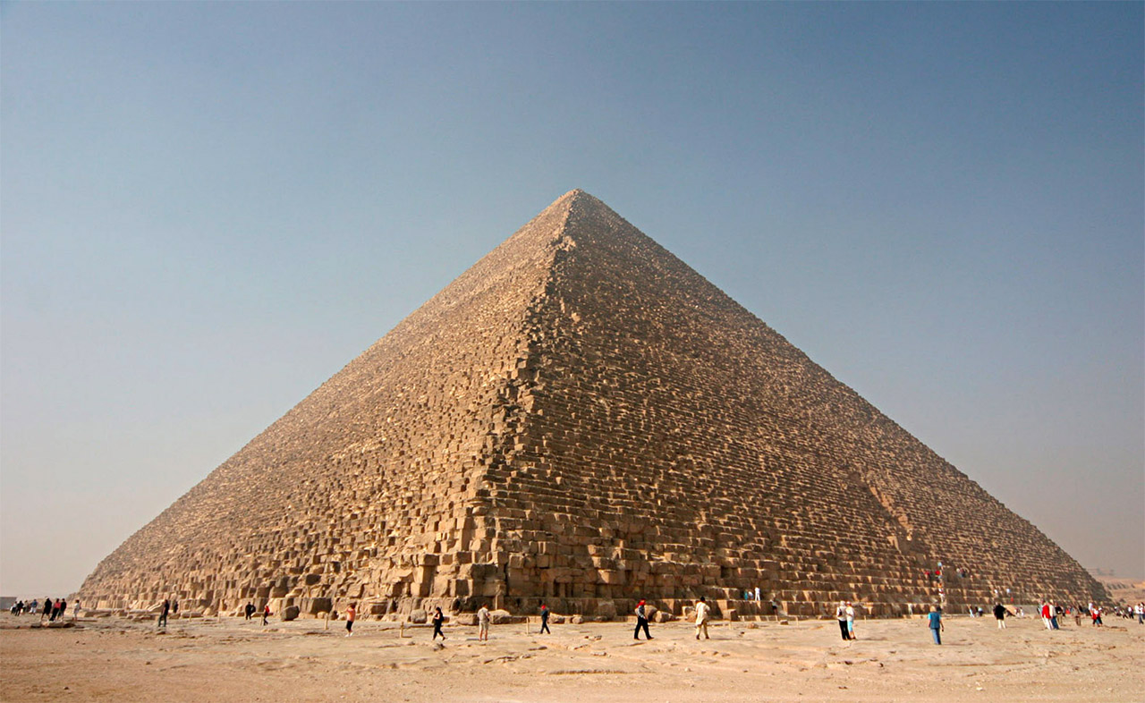 Imagen actual de la Gran pirámide de Giza. 