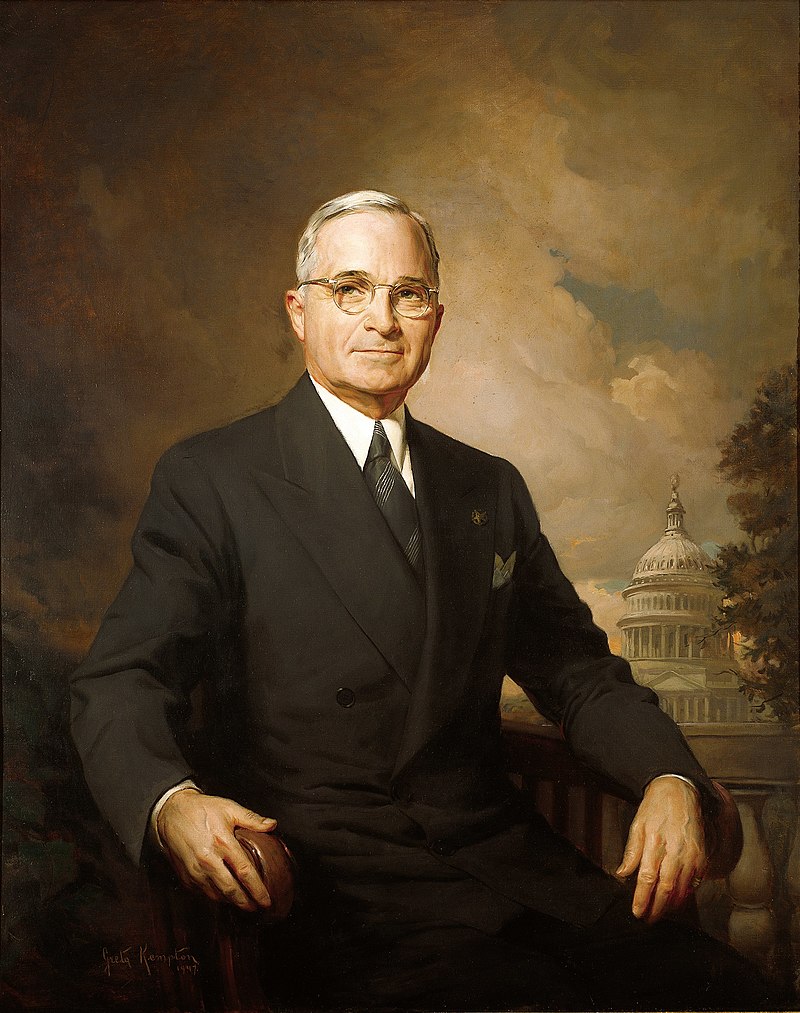 Retrato oficial de Harry S. Truman en la Casa Blanca, en Washington D.C.