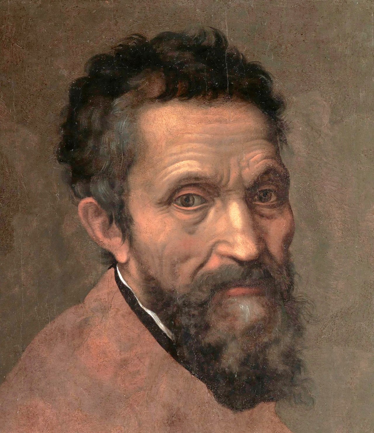 Detalle de un retrato de Miguel Ángel realizado por Daniele da Volterra en 1545.
