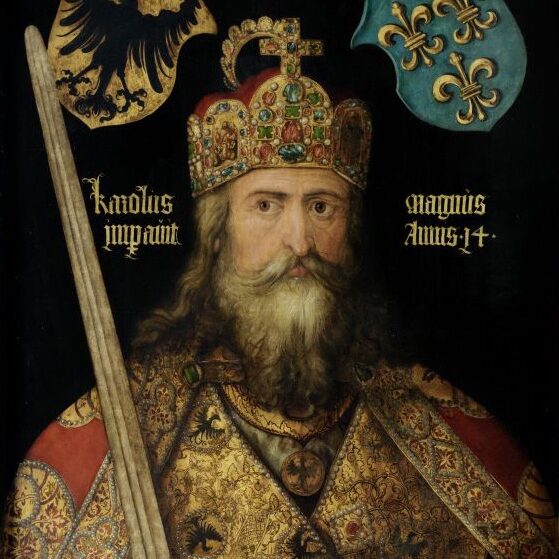 Carlomagno emperador de Occidente, pintura realizada en 1513 por el artista alemán Alberto Durero.