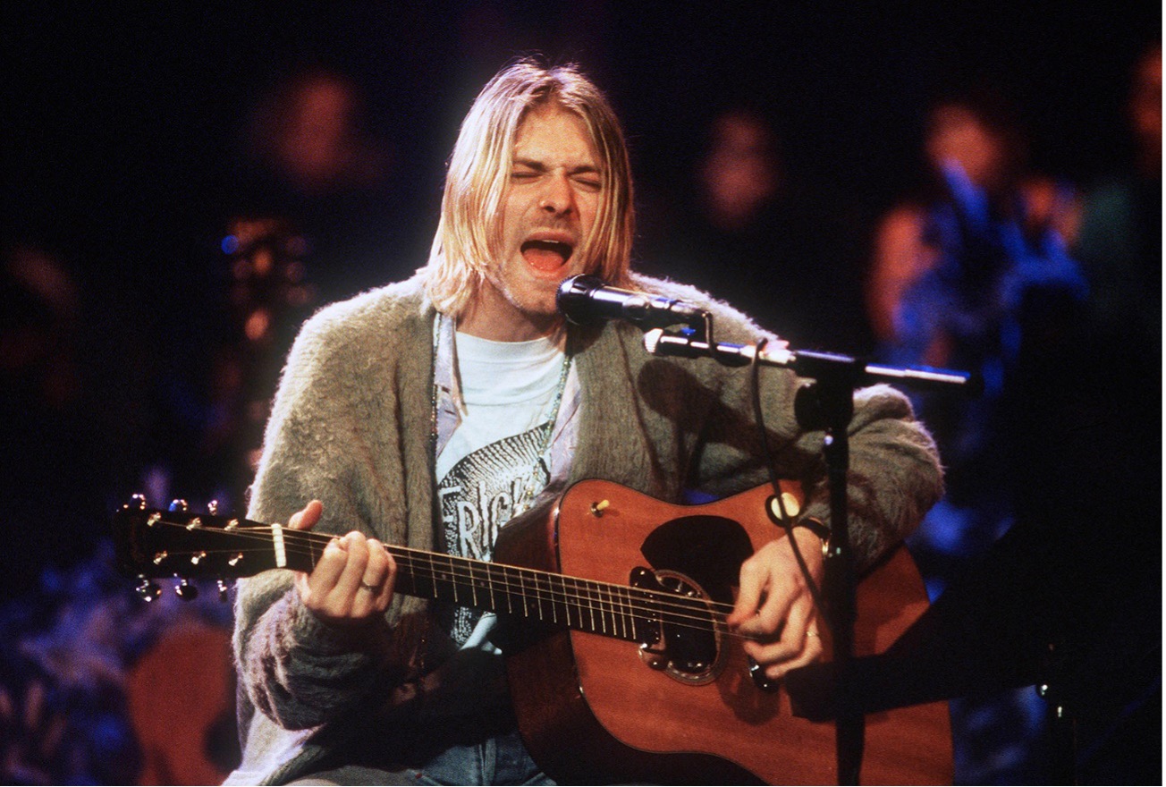 Fotografía de Kurt Cobain. Por Frank Miscelotta – MTV Unplugged